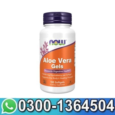 NOW Supplements Aloe Vera Aloe barbadensis 10,000 mg Supports Digestive Health 100 Softgels in Pakistan
