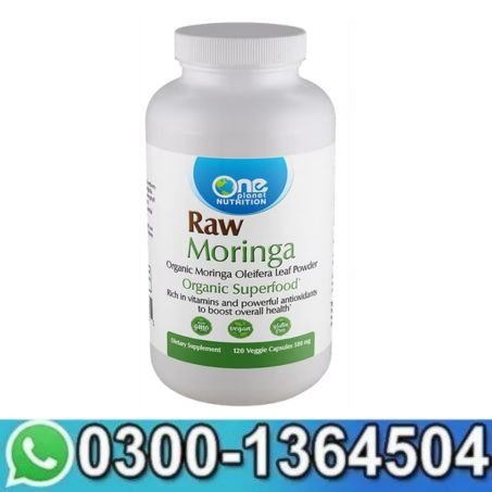 One Planet Nutrition Raw Organic Moringa 500 mg Veggie Capsules 120 Servings In Pakistan