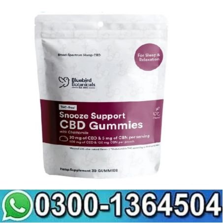 Bluebird Botanicals, Snooze Support CBD Gummies, Cherry, Broad Spectrum THC-Free, 30ct, 150mg CBN + 600mg CBD