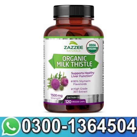 Zazzee USDA Organic Milk Thistle 30:1 Extract, 7500 mg Strength in Pakistan